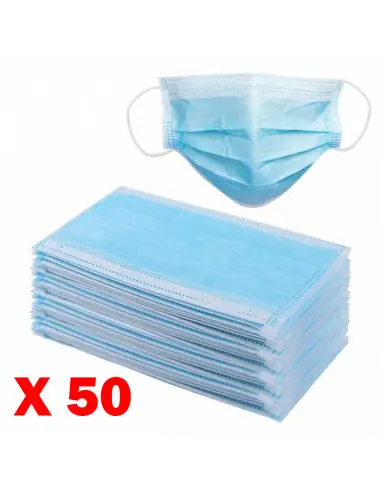 Masques respiratoires chirurgicaux de protection jetable 3 plis type 1 (boite de 50) 270-4000 Bon Plan