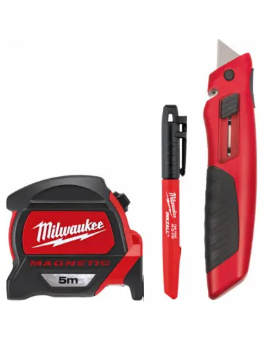 Pack Mètre Premium 5M + Cutter + Marqueur 4932459375 - Milwaukee Top Vente