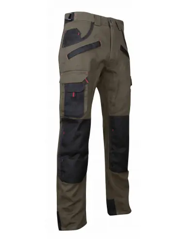 Pantalon de travail multipoches à genouillères Taupe/Noir 1489 TOURBE - LMA Dernière Chance