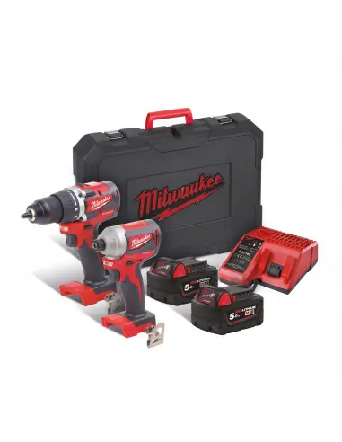 Soldes Pack perceuse visseuse + visseuse à chocs 18V 5Ah M18 CBLPP2B-402C 4933464718 - Milwaukee