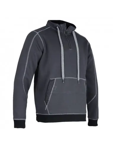 Certifié Sweat col montant zippé Gris/Noir 8049 COFFRE – LMA