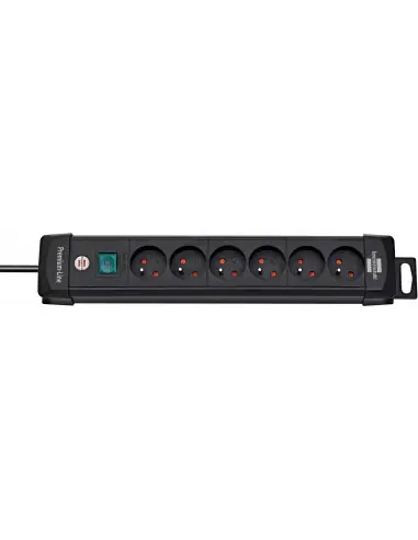 Multiprise avec interrupteur Premium-Plus Noire 3m de câble H05VV-F 3G1.5 Nouvelle Collection