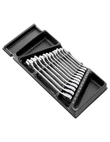 Modules de clés mixtes à cliquet métriques en plateau thermoformée et en mousse MOD.467BJ12 - Facom Prix Promo