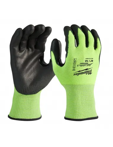 Marque Gants anti-coupure haute visibilité Hi-Vis niveau 3 Taille 8/M 4932478131 - Milwaukee