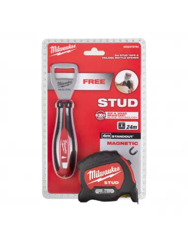 Mètre ruban 5 mètres STUD GEN 2 + décapsuleur 4932478794 - Milwaukee Achat Immédiat