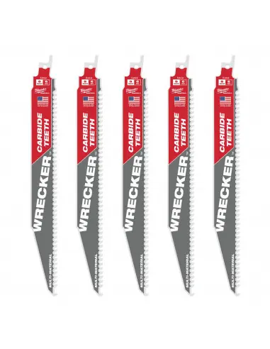 Lame scie sabre TCT WRECKER 230/6T (x5) 48005542 - Milwaukee Expédition Rapide