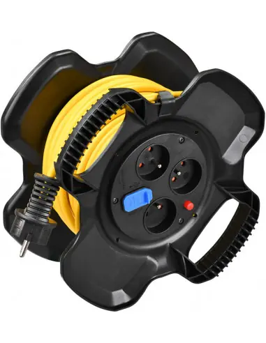 Retour Gratuit Enrouleur électrique compact X-GUM 3 prises 2 ports USB 15m de câble H05VV-F 3G1,5 1169771150 – Brennensthul