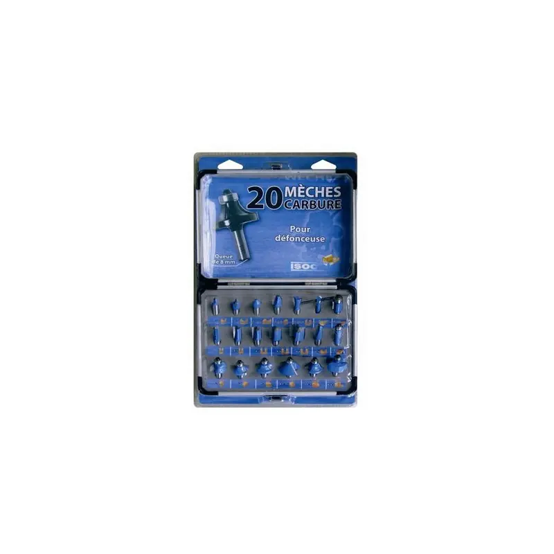 Authentique Coffret de 20 mèches à défoncer – LEMAN 428.700.20 – assortiment – Q8