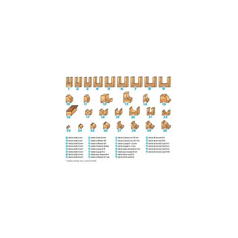 Coffret de 30 mèches à défoncer – LEMAN 428.700.30 – assortiment – Queue de 8 Offre Exclusive