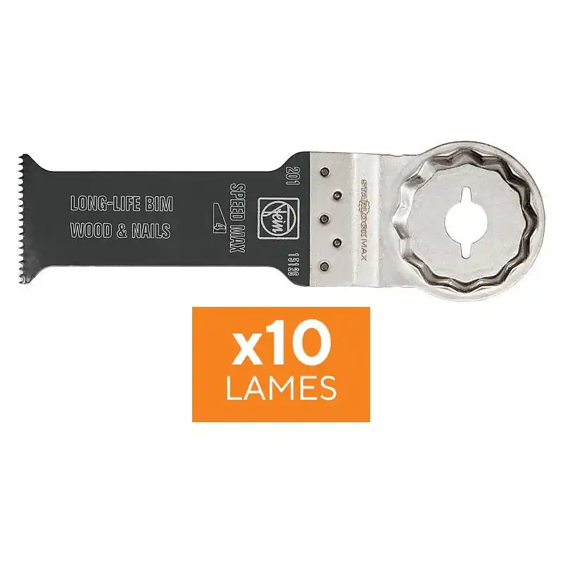 Certifié Lot 10 lames – FEIN 201 – Bi-métal – Starlock Max – 78 x 32 mm