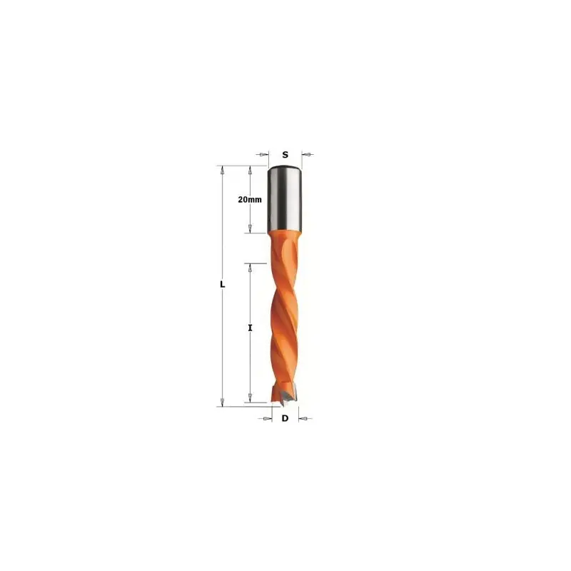 Expédition Rapide Mèche à tourillon – CMT 30810012 – Ø 10 x L 30/57 mm – Q10 – gauche