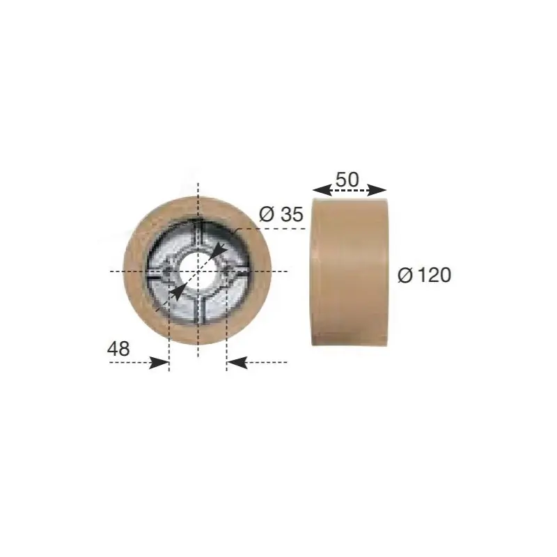 Dernière Chance Galet d‘entrainement – MASTERWOOD RT813010 – MAGGI RO124A – Ø 120 x larg.50 mm
