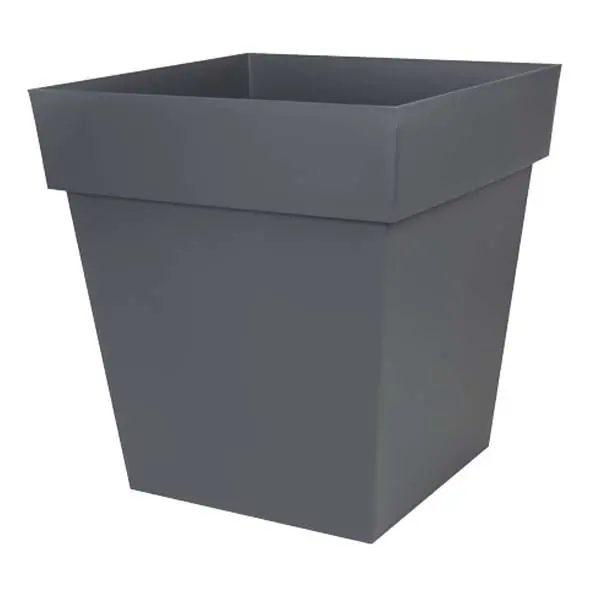 Pot de fleur Toscane Carré – 49,5 x 49,5 x 52,5 cm – 87 Litres – Gris anthracite – EDA Prix Cassé
