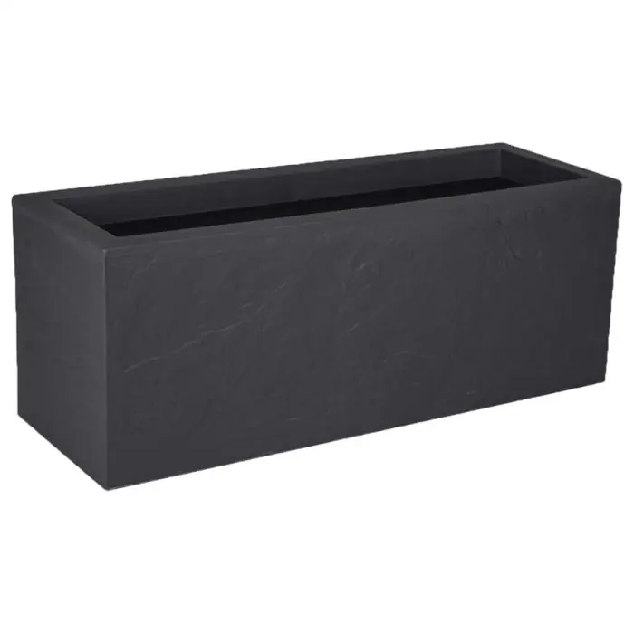Offre Du Jour Balconnière VOLCANIA UP décor pierre – 59 x 19,5 x 22,8 cm – 25 L – Gris anthracite – EDA