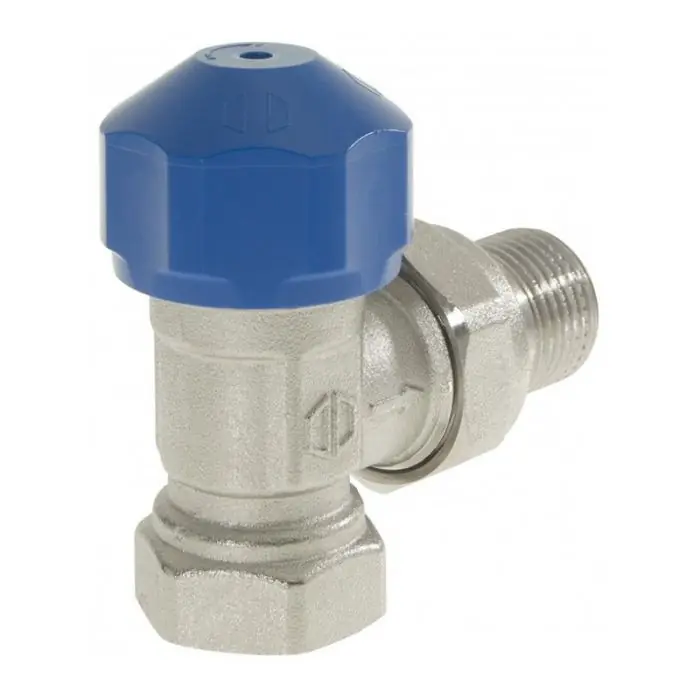 Soldes Robinet équerre thermostatisable Mâle Femelle 1/2&Prime; (15/21) avec douille écrou ezowell (bleu) – Conecterm