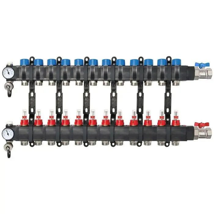Réduction Collecteur composite 1&Prime; (26/34) PCBT – 12 départs mâle 3/4’’ EK avec kit vannes – Conecterm