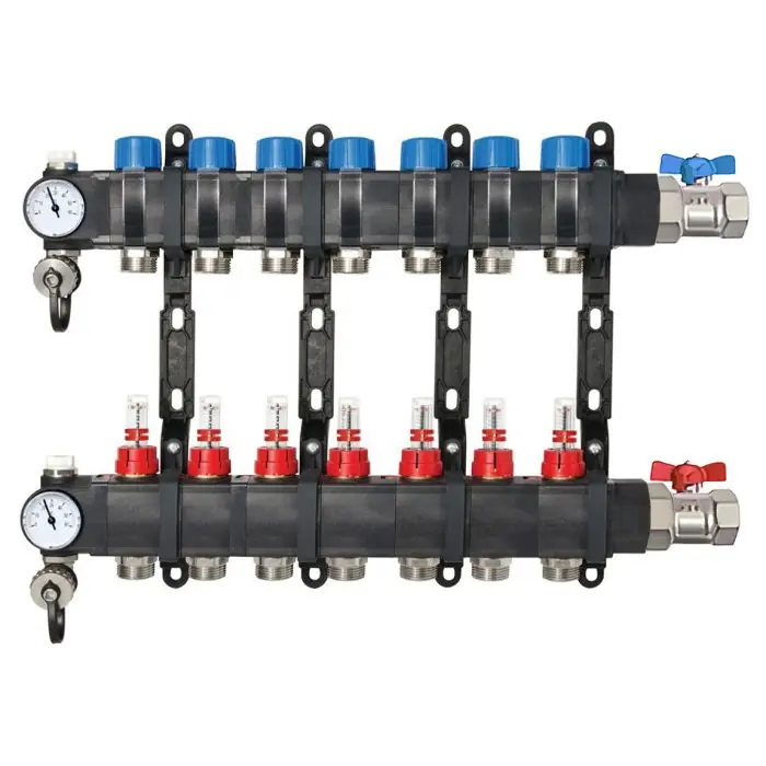 Collecteur composite 1&Prime; (26/34) PCBT – 7 départs mâle 3/4’’ EK avec kit vannes – Conecterm Achat Immédiat
