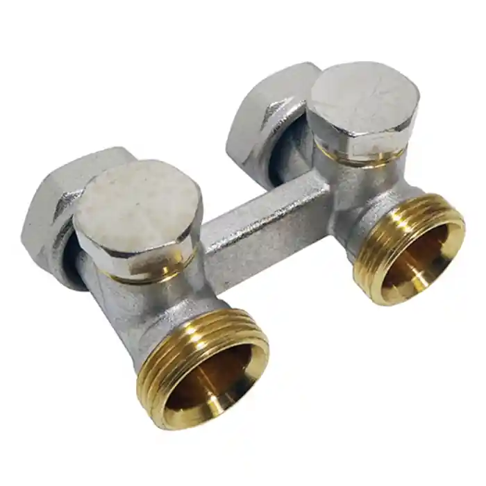 Vanne double corps droit bitude pour raccordement au sol - écrou 3/4" (20/27) - mâle 3/4 EK - Somatherm Certifié