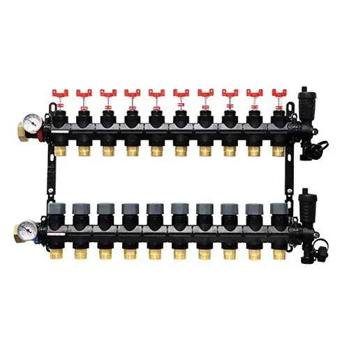 Must-Have Collecteur plancher chauffant composite Femelle 1" (26/34) - 12 départs mâle 3/4" (20/27) EK - Somatherm