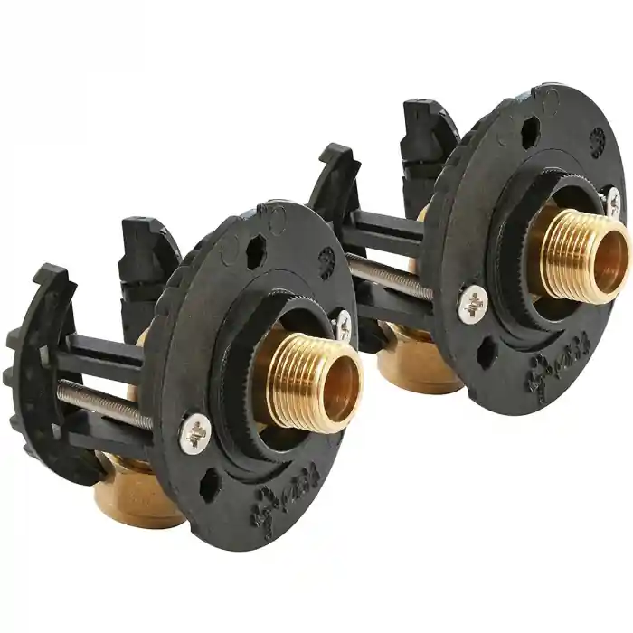 Sortie de cloison FIXOPLAC lavabo/évier - raccord coudé PER à compression Ø12 - Mâle 3/8" (12/17) - Somatherm Promotion