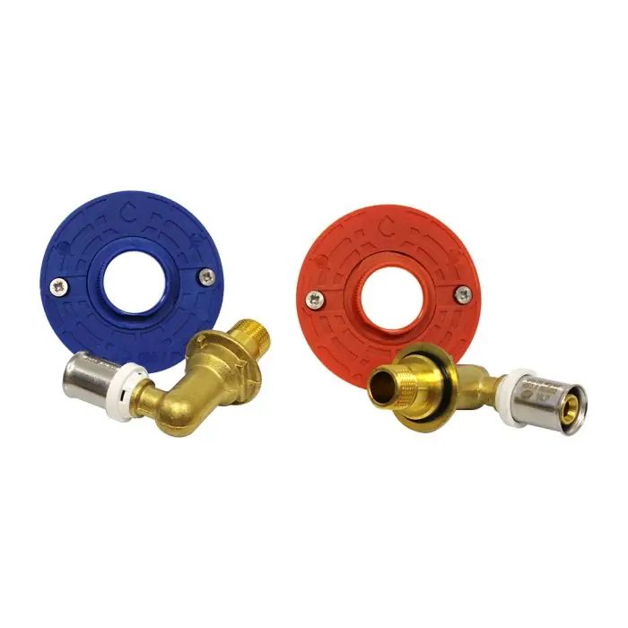 Prix Choc Sortie de cloison Lavabo/évier FIXOPLAC - raccord coudé Multicouche à sertir Ø16 - Mâle 3/8" (12/17) - Somatherm