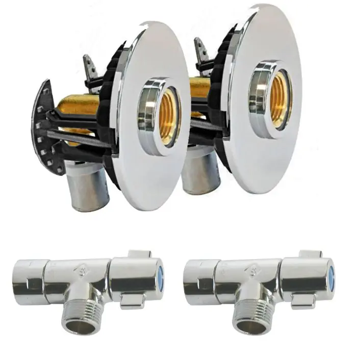 Expédié Aujourd'hui Pack sortie de cloison FIXOPLAC lavabo/évier - raccord coudé multicouche à sertir Ø16 - M 3/8" (12/17) + robinets - Somatherm