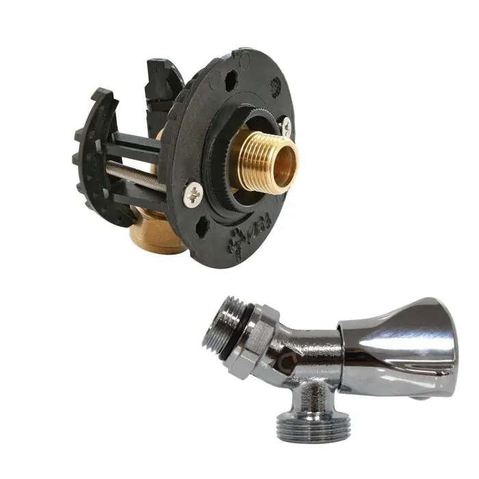 Meilleur Choix Pack sortie de cloison FIXOPLAC machine à laver - raccord coudé PER à compression Ø12 - F 1/2" (15/21) + robinet - Somatherm