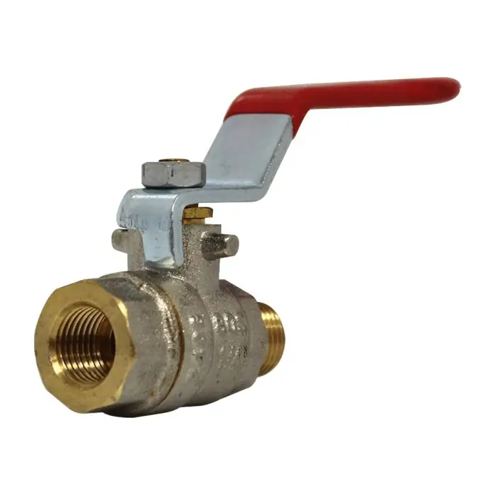 Vanne à sphère PN30 Passage Intégral ACS Poignée rouge Mâle Femelle 1/4" (8/13) - Sferaco Meilleur Choix