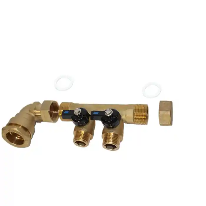 Pack collecteur sanitaire eau-froide 3/4‘‘ (20x27) 2 départs mâle 1/2‘‘ (15x21) alimentation PEHD Ø25 - Arcanaute Prix Bas