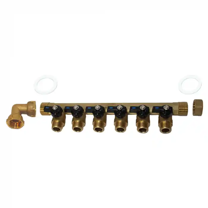 Pack collecteur sanitaire eau-froide ou eau-chaude ou chauffage 3/4‘‘ (20/27) 6 départs mâle 1/2‘‘ (15/21) - Arcanaute Prix Réduit