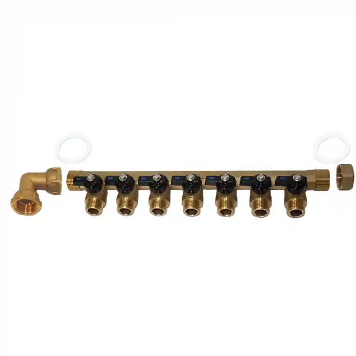 Haute Qualité Pack collecteur sanitaire eau-froide ou eau-chaude ou chauffage 3/4‘‘ (20/27) 7 départs mâle 1/2‘‘ (15/21) - Arcanaute