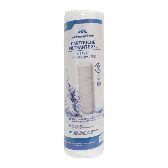 Cartouche bobinée 68 mm – Filtration à 20 µ (6 à 12 mois) – AquaFiltr – Pour anti-tarte électrique et tout type filtration eau – Merkur Dernière Chance