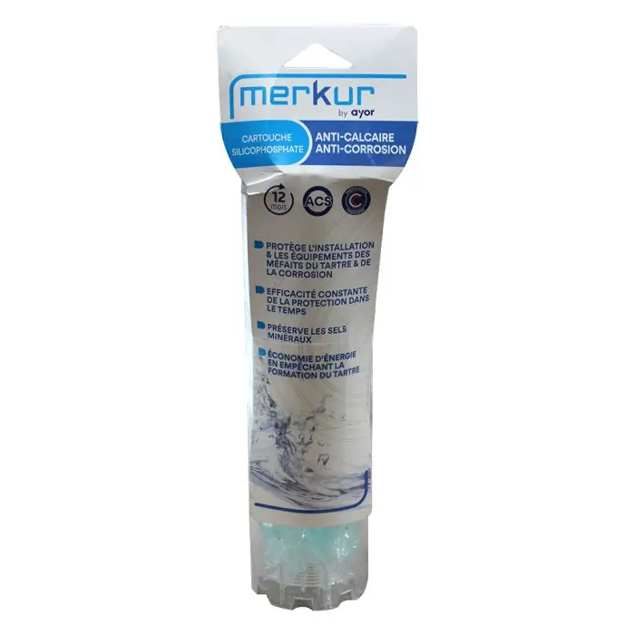 Remise Cartouche silicophosphates (12 mois) AquaPhos - Pour filtre anti-tartre - Merkur
