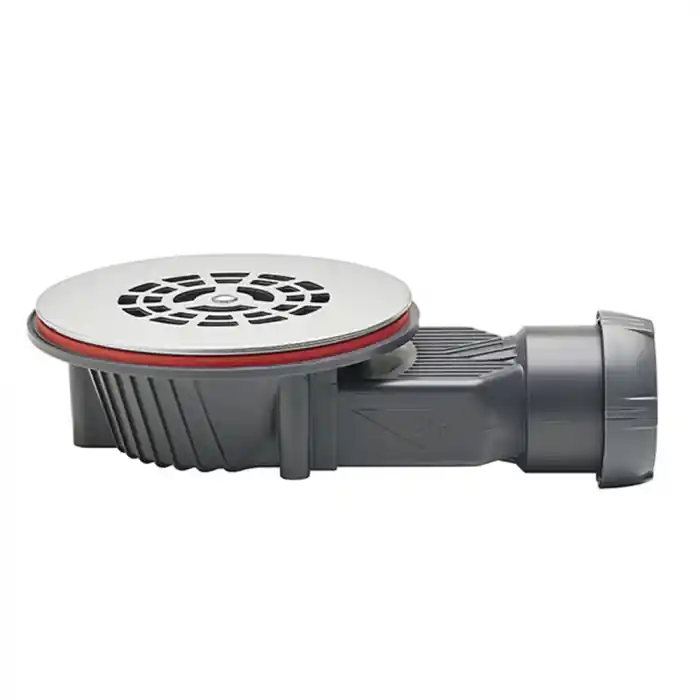 Bonde de Douche Ø90 Horizontale SLIM+ (Extra-plate 40mm) - Grille plate Inox Brossé Ø113mm - Wirquin Expédié Aujourd'hui