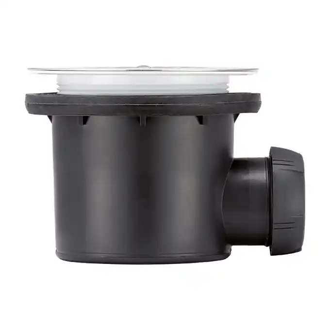 Offre Limitée Bonde de Douche NF Ø90 Horizontale TOURBILLON - Grille plate en inox brossé - Wirquin
