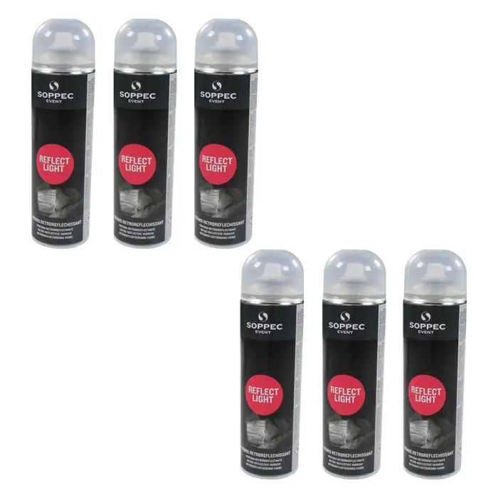 Prix Choc Lot de 6 Bombes REFLECT LIGHT Vernis rétro-réfléchissant - Soppec