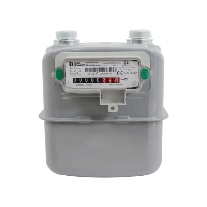 Compteur Gaz Naturel basse pression Type G4 PIETRO FIORENTINI – débit 6m3/h maxi – pression maxi 500 mbar DN20 Marque