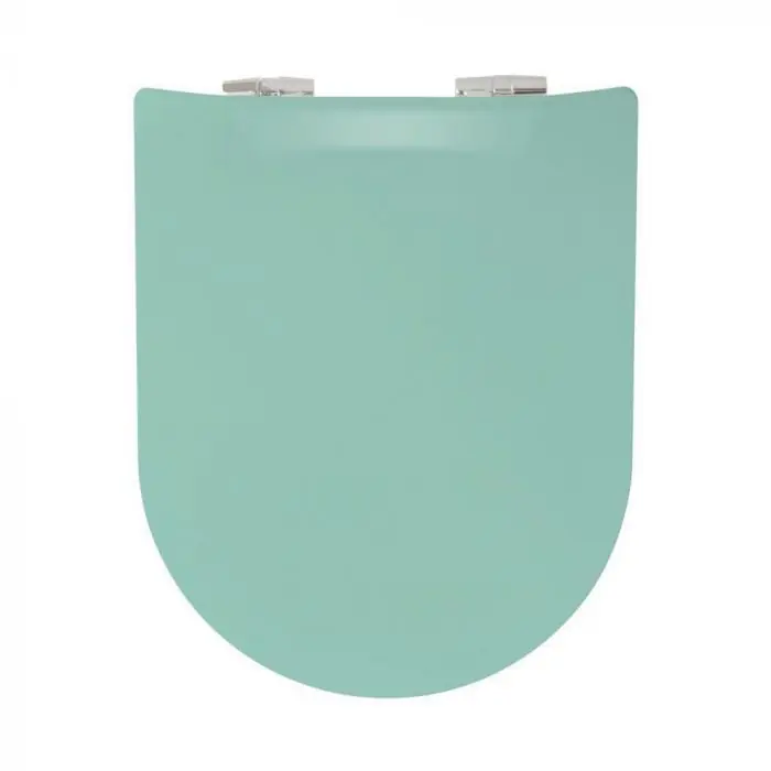 Dernière Chance Abattant WC Wood Slim Bleu Turquoise, descente assistée et déclipsable – Olfa
