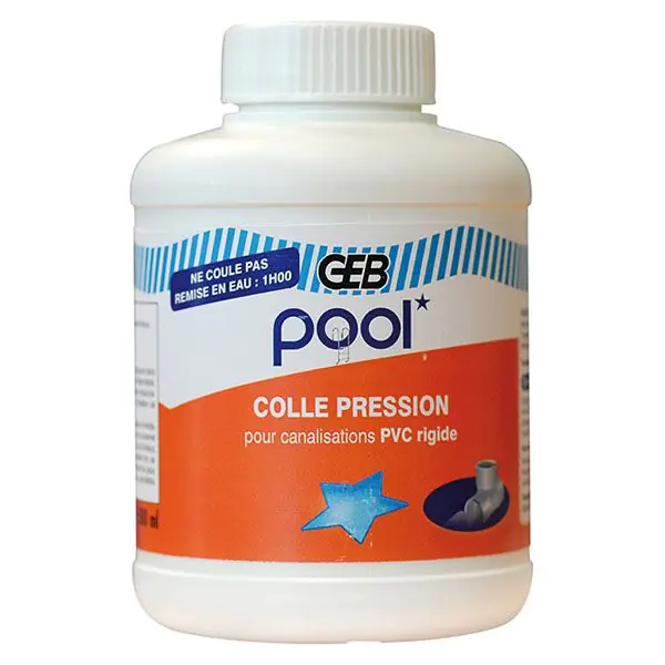 Seulement Aujourd'hui Colle Spéciale Piscine pour Raccords PVC Pression Rigide - 250 ml avec pinceau - GEB