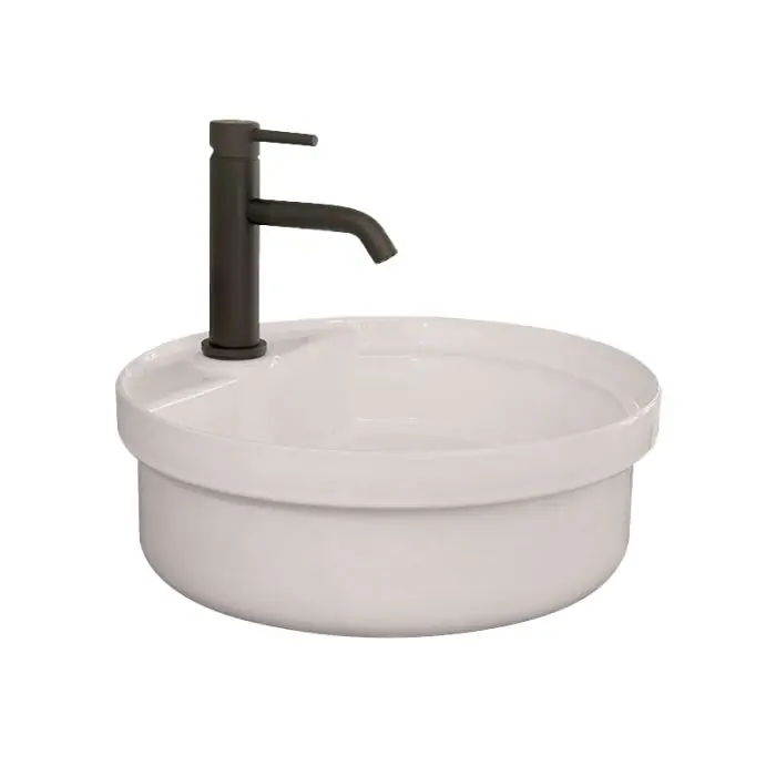 Haute Qualité Vasque céramique à poser ou à encastrer BUELNA – Blanc – L 340 x P 410 x H 135 mm – Bathco