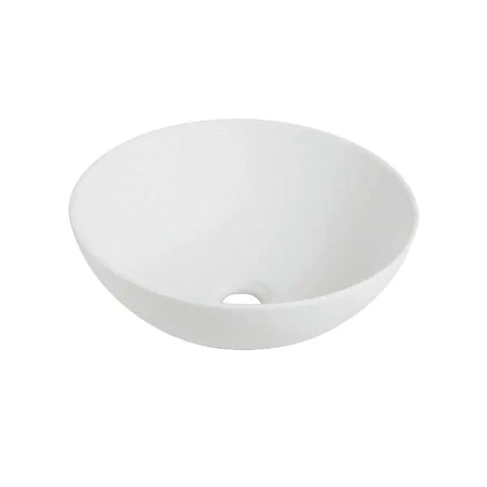 Vasque céramique à poser circulaire SICILIA – Blanc – Ø400 x H150 mm – Bathco Bon Marché