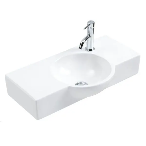 Vasque céramique Lave-Mains à fixer VENECIA – Blanc Brillant – L400 x l265 x H110 mm – Bathco Quantité Limitée