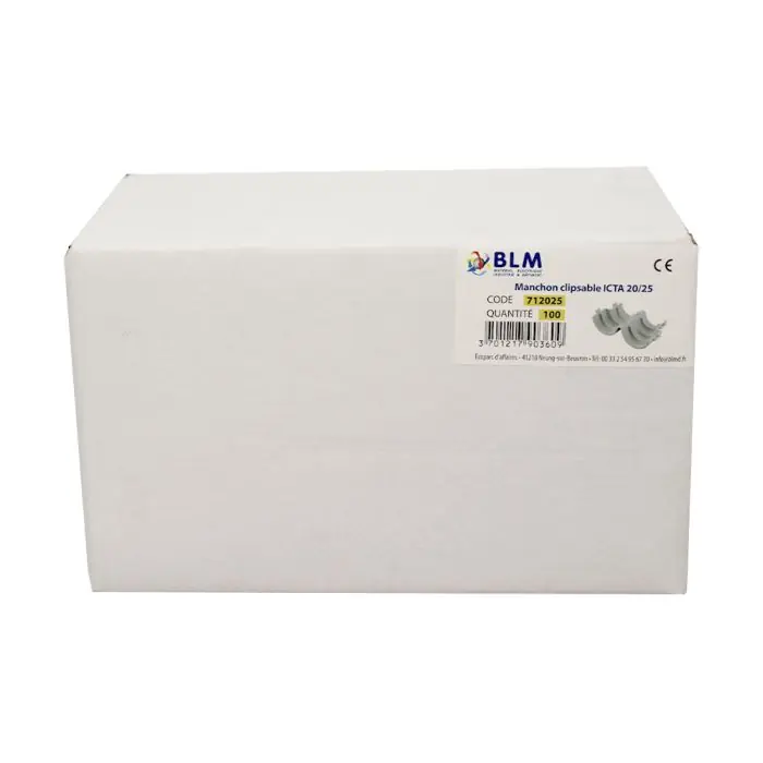 Authentique 100 Manchons clipsables pour tube ICTA 20/25 – BLM