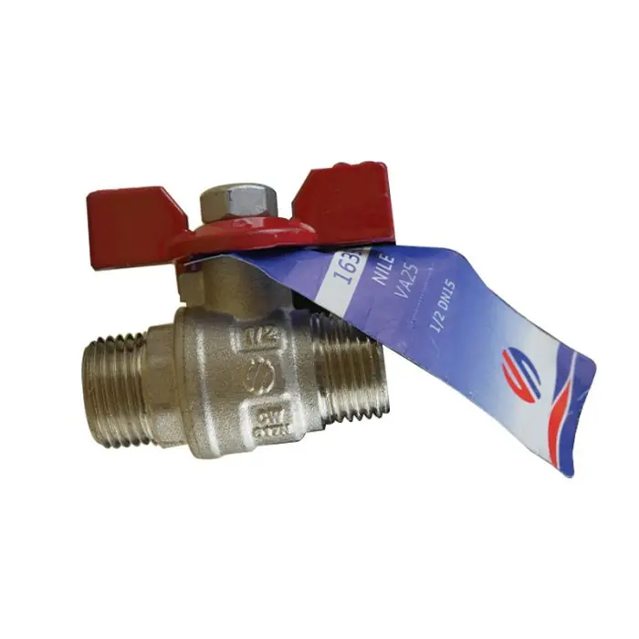 Quantité Limitée Vanne à sphère PN25 NILE ACS Manette Papillon rouge Mâle/Mâle 1/2" (15/21) - Arco