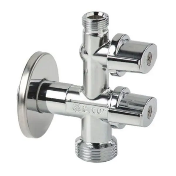 Robinet Mâle équerre double sortie PN16 VITAQ Anti-calcaire avec Manettes Quart de tour Nova 1/2&Prime;M-3/4&Prime;M-3/8&Prime;M Satisfait Ou Remboursé