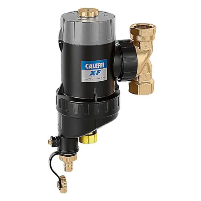 Pot de décantation spécial PAC DN 20 CALEFFI XF 3/4" (20/27) FF avec anneau magnétique et filtre automatique - Thermador Usine Directe