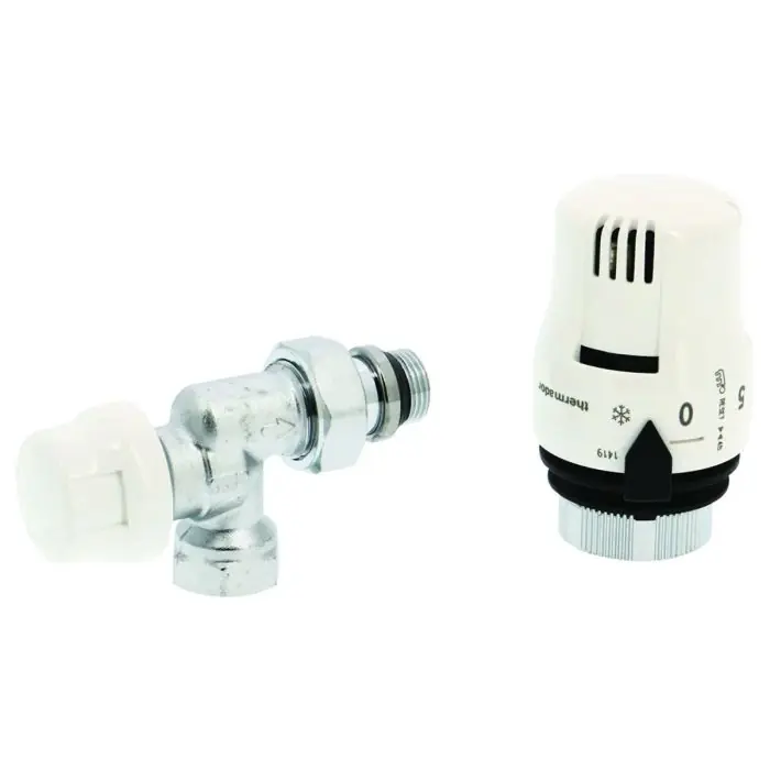 Commande En Gros Tête thermostatique Pas de30x1,5 + corps chromé 1/2" (15/21) ÉQUERRE INVERSÉ - Thermador