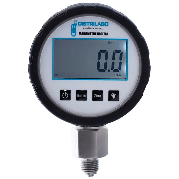 Manomètre électronique radial 0-25 bar - 1/4" (8/13) Ø80 mm - boîtier inox - Thermador Satisfait Ou Remboursé