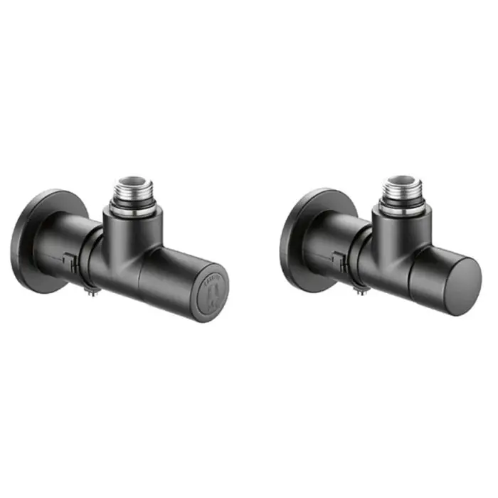 Ensemble robinet équerre radiateur 1/2" (15/21) Mâle - M23x1,5 - Coude Réglage Couleur Noire - Thermador Vente Flash