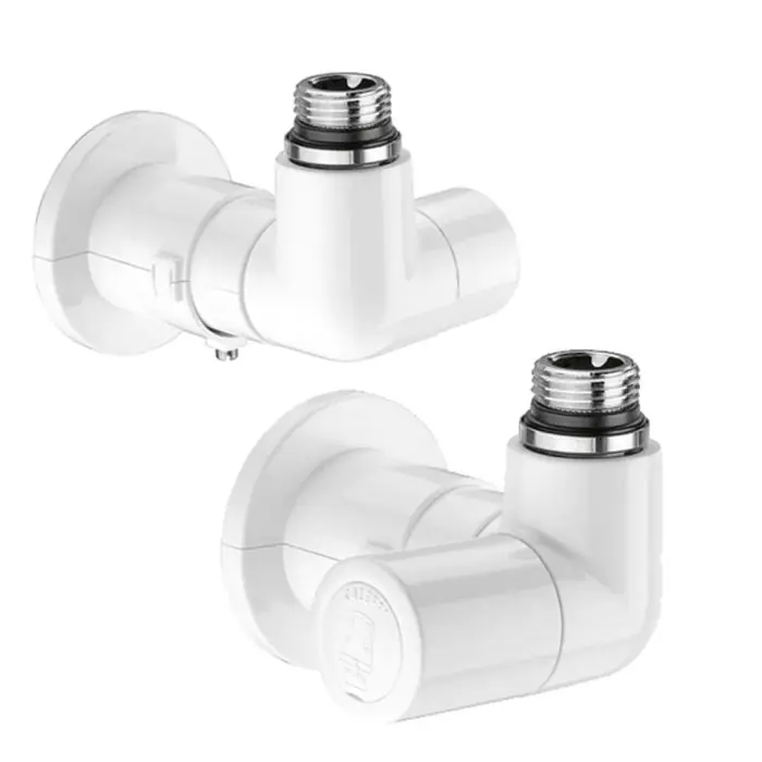 Ensemble robinet équerre droite Radiateur 1/2" (15/21) Mâle - M23x1,5 avec Coude Réglage blancs - Thermador Prix Bas